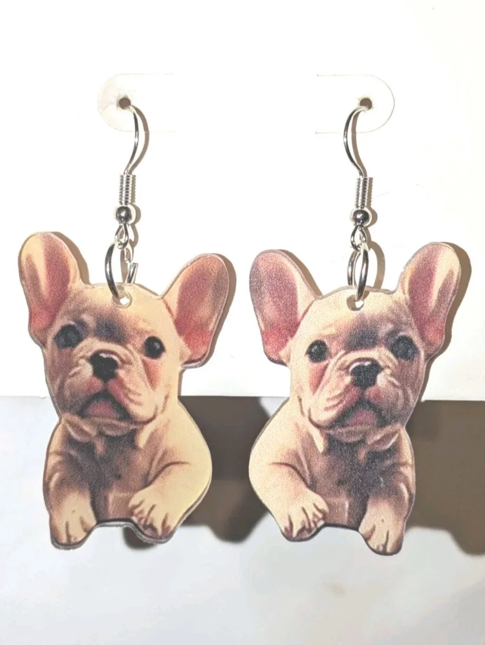 Hand Crafted French Bulldog Puppy Dangle Earrings For Women and Girls
